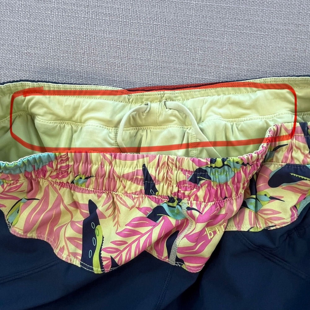 Birddogs Gym Shorts Mens XL Navy Blue Tropical Humming Print Lined Athletic Wear - Picture 7 of 7
